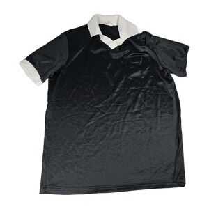 Vintage High Five V-Neck Soccer Jersey Black Shirt Mens Size L 90s USA Made